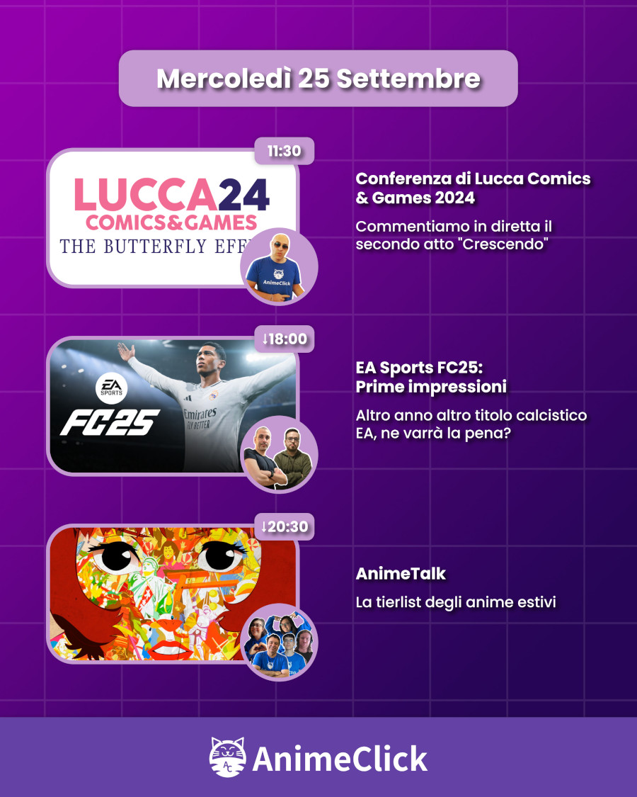 AnimeClick su Twitch: programma dal 23 al 29 settembre AnimeClick su Twitch: programma dal 23 al 29 settembre